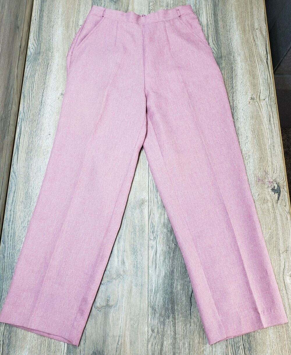 Vintage Haband Womens Pink Pull On Pants Size 12P Petite Elastic Waist
